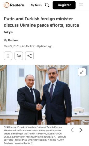 Переговоры снова на горизонте: Фидан встретился с Путиным, на очереди – Зеленский