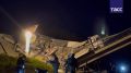 Кадры с места обрушения моста в Брянской области
