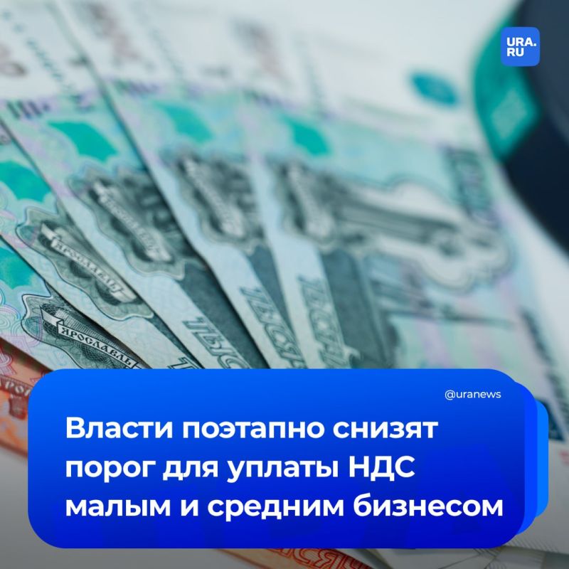Порог для уплаты НДС малым и средним бизнесом будет снижаться постепенно: до 20 млн рублей в 2026 году, 15 млн рублей в 2027 и 10 млн рублей в 2028