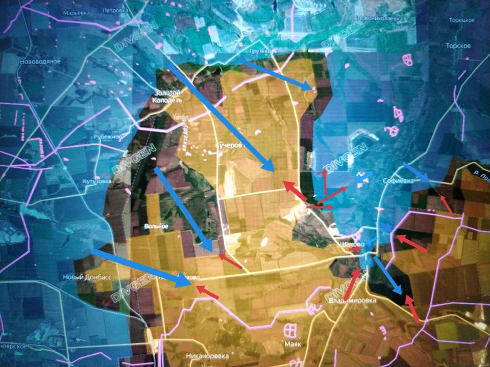 Юрий Котенок: Дружковское направление. Противнику удалось оттеснить наши подразделения и выйти на рубеж Новое Шахово — Вольное — Кучеров Яр — Грузское