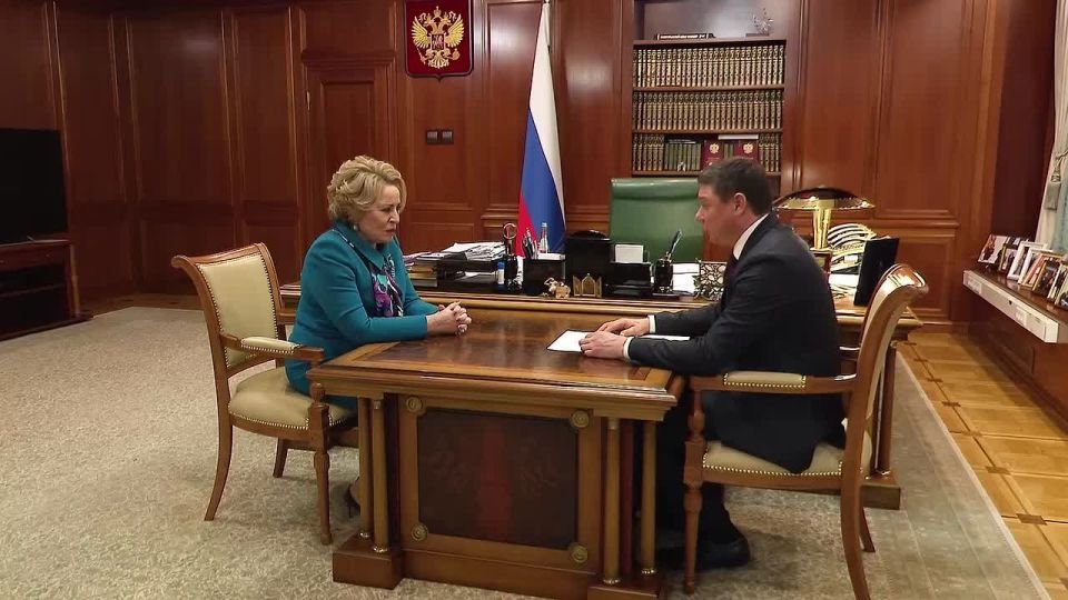 Председатель Совета Федерации Валентина Матвиенко провела встречу с главой Тамбовской области Евгением Первышовым