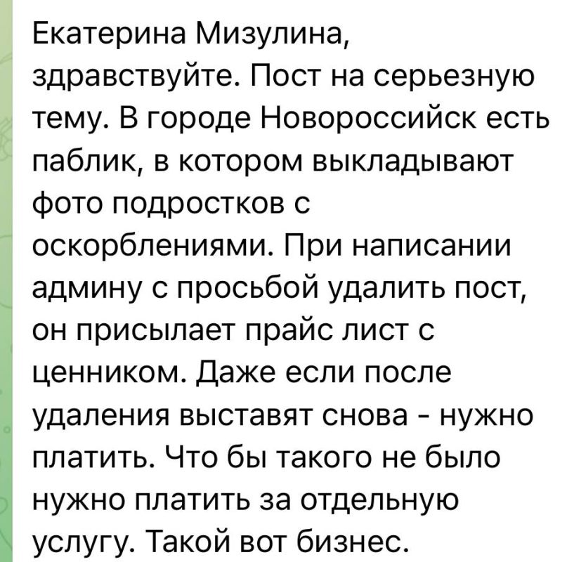 Екатерина Мизулина: Заблокировать то, конечно, можно