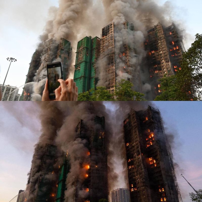 Мощнейший пожар в Гонконге: уже несколько часов горят четыре здания одного ЖК, где проживают около четырех тысяч человек Мощнейший пожар в Гонконге: уже несколько часов горят четыре здания одного ЖК, где проживают около четырех тысяч человек