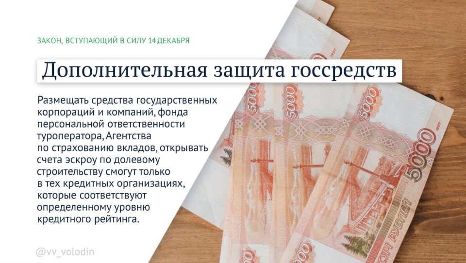 Вячеслав Володин: Законы и другие изменения, вступающие в силу в декабре Вячеслав Володин: Законы и другие изменения, вступающие в силу в декабре
