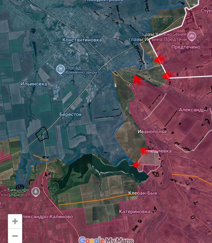 Обстановку на Константиновском направлении ( данные от @SouthernRepublic )
