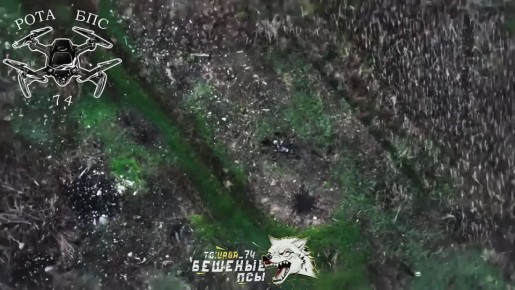 Наш оператор шёл на задачу и заметил работу вражеского дрона «Баба-Яга»