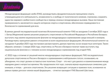 Русских и белорусских спортсменов допустили до международных соревнований по самбо