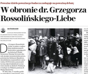 Владимир Корнилов: Гжегож Россолински-Либе - известный немецко-польский историк, автор фундаментальных трудов по истории 20-го века, в частности огромного исследования преступлений Степана Бандеры и бандеровцев