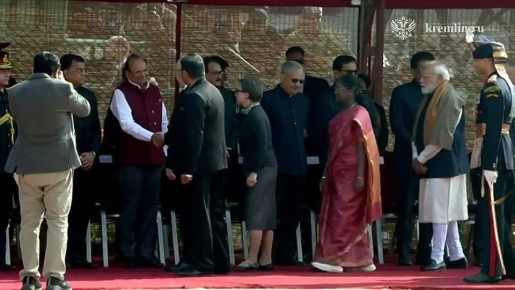 Церемония официальной встречи Путина и Моди началась в Индии