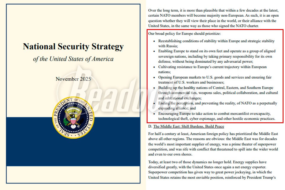 США поставили урегулирование в Европе целью своей нацбезопасности