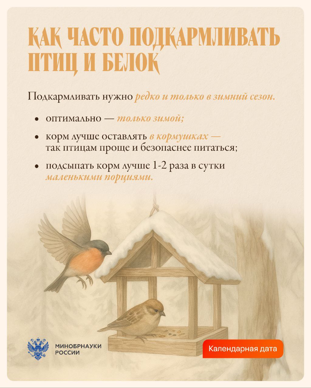 Зимой маленьким обитателям парков и дворов особенно нужна наша поддержка: морозы и нехватка естественного корма усложняют им выживание Зимой маленьким обитателям парков и дворов особенно нужна наша поддержка: морозы и нехватка естественного корма усложняют им выживание
