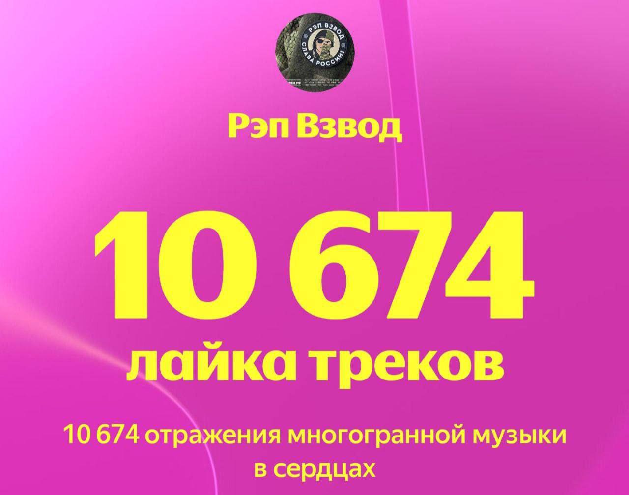 Сегодня с подачи одного из пабликов пошла информация о том, что «первый рэп-альбом для бойцов СВО "Рэп взвод" набрал 7 тысяч прослушиваний и около 500 лайков» Сегодня с подачи одного из пабликов пошла информация о том, что «первый рэп-альбом для бойцов СВО "Рэп взвод" набрал 7 тысяч прослушиваний и около 500 лайков»