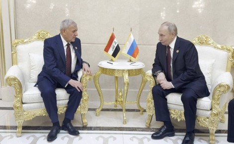 В Ашхабаде состоялась встреча Президента России Владимира Путина с Президентом Республики Ирак Абдулом Латифом Рашидом (12 декабря 2025 года)