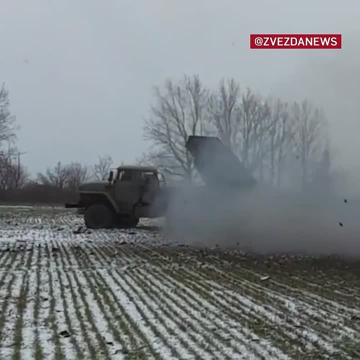 Пункт временной дислокации украинских боевиков принял на себя мощный залп нашего "Града"