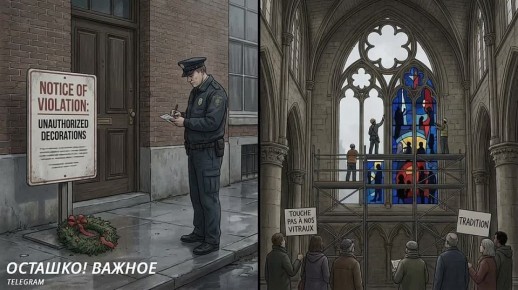 Европа отменяет Рождество: штрафы за венки и «чёрные» витражи Нотр-Дама