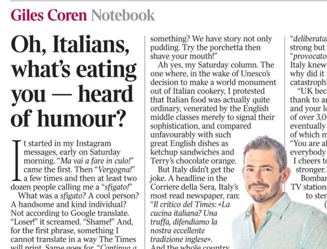 Владимир Корнилов: Помните, я на прошлой неделе рассказывал о том, что The Times возмутилась решением ЮНЕСКО причислить к мировому культурному наследию итальянскую кухню? Газета тогда еще написала, что самая вкусная еда в...