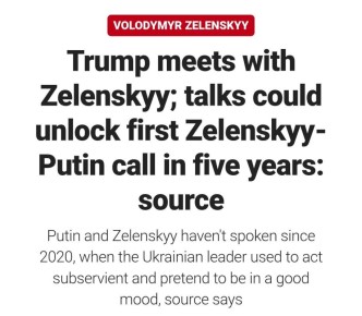 Переговоры Трампа и Зеленского, которые прошли вчера во Флориде, «могут проложить путь к первому звонку между Зеленским и президентом России Владимиром Путиным за более чем пять лет», пишет Fox News со ссылкой на источник