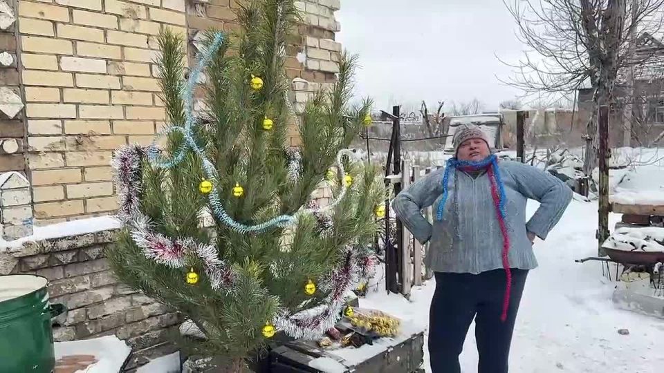 Единственная жительница разрушенной Марьинки готовится к Новому году