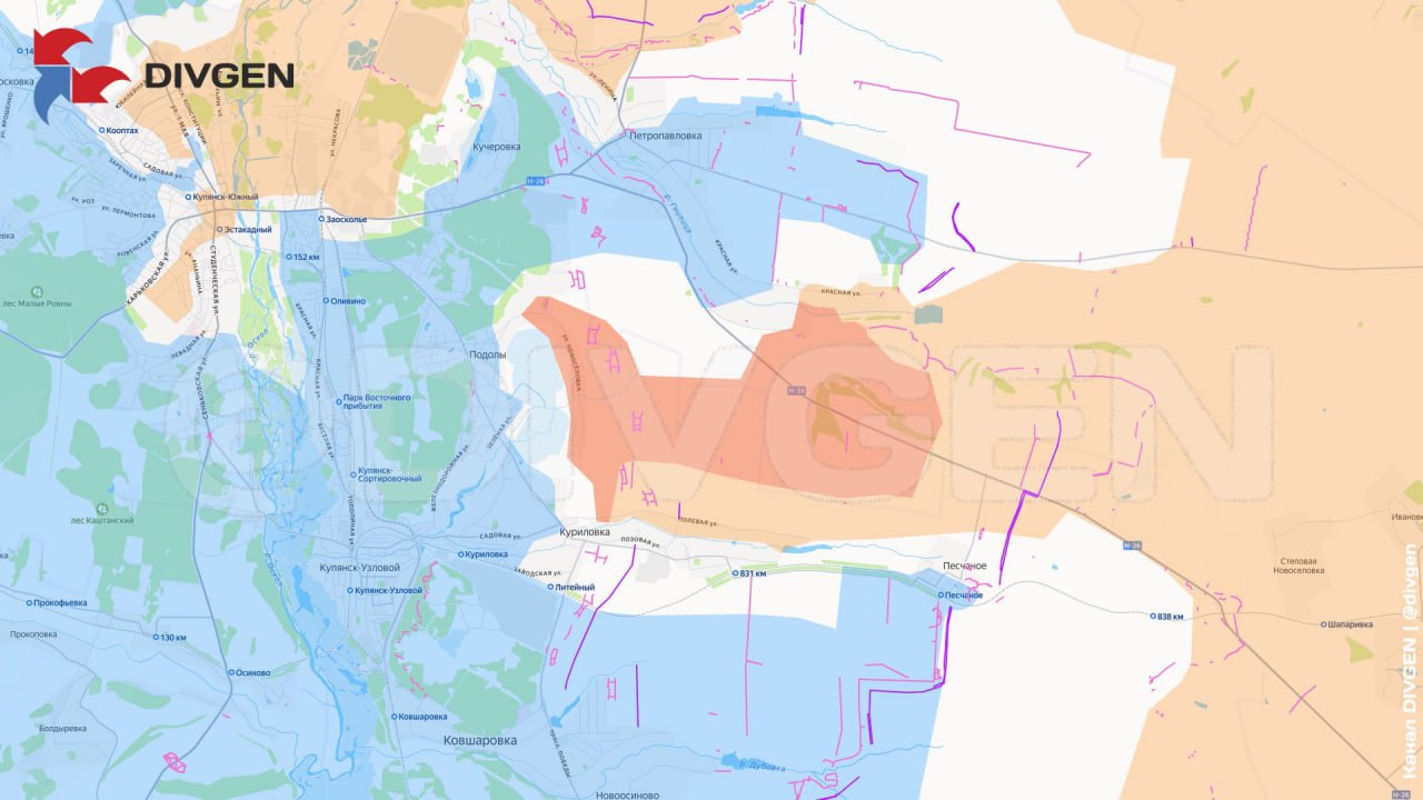 - Купянское направление. Штурмовые группы ВС РФ заняли позиции в н.п. Подолы