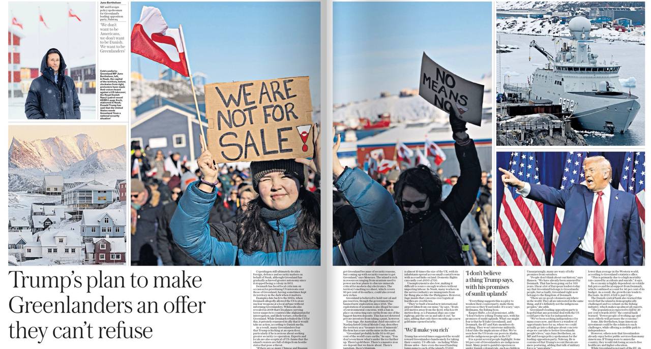 «План Трампа сделать гренландцам предложение, от которого они не могут отказаться»