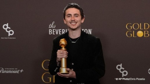 Тимоти Шаламе удостоился премии "Золотой глобус" за лучшую мужскую роль в "Марти Великолепный", сообщает CBS