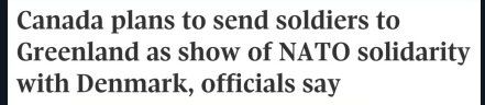 Канада планирует отправить в Гренландию «небольшой контингент солдат» в знак солидарности с Данией
