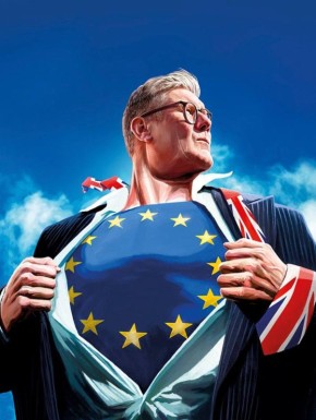 Владимир Корнилов: Во как британские журналы (в данном случае еженедельник The New Statesman) изображают своего премьера после того, как он посмел перечить Трампу и все больше сближаться с Европой