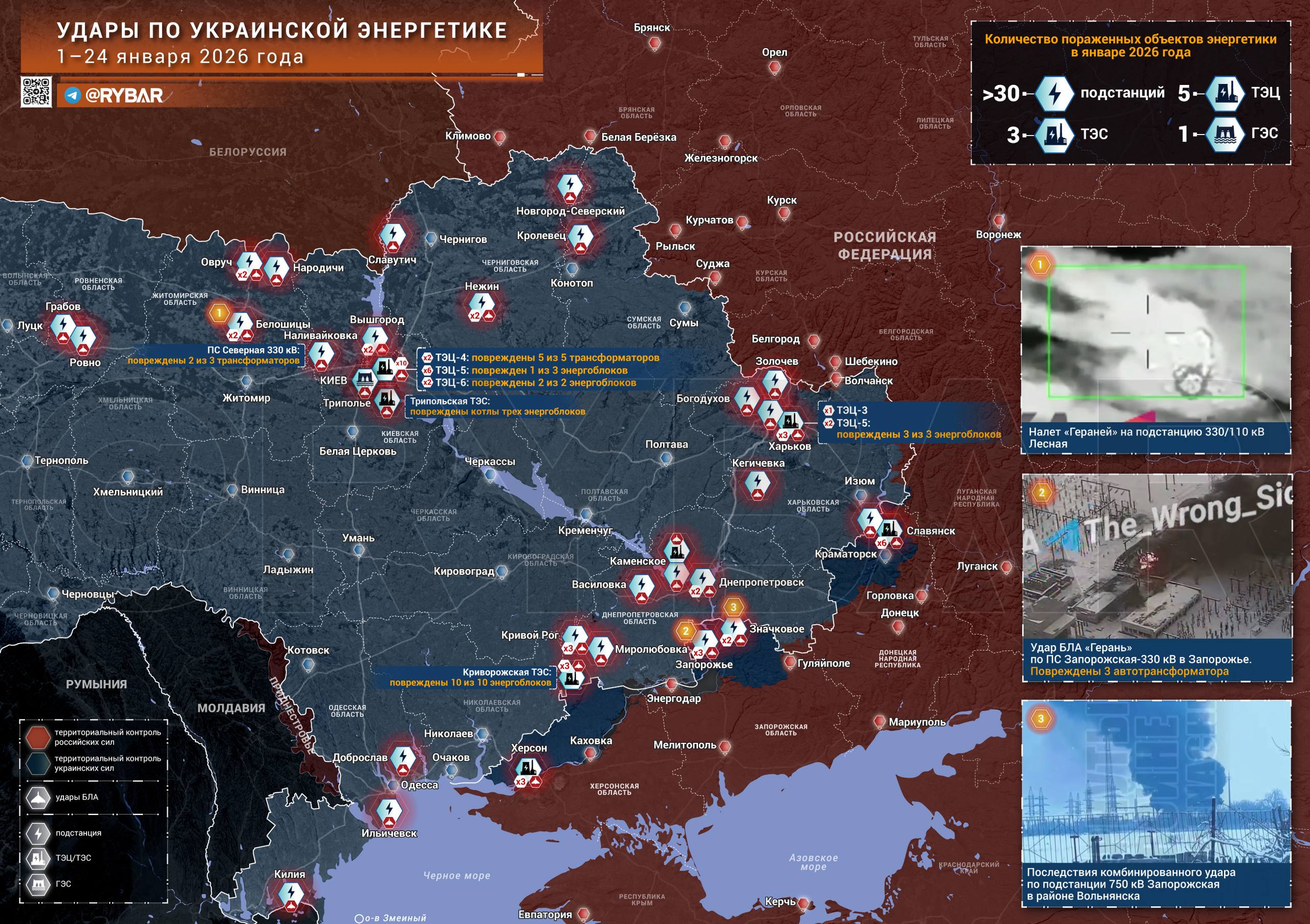 Погружение во тьму. результаты атак на украинскую энергетику в январе 2026 года