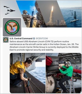 ���� �������: ����������� ������������ ��� (CENTCOM) ������������ ������������� �� ������� ������� ���������� ������� ������ �� ����� � USS Abraham Lincoln