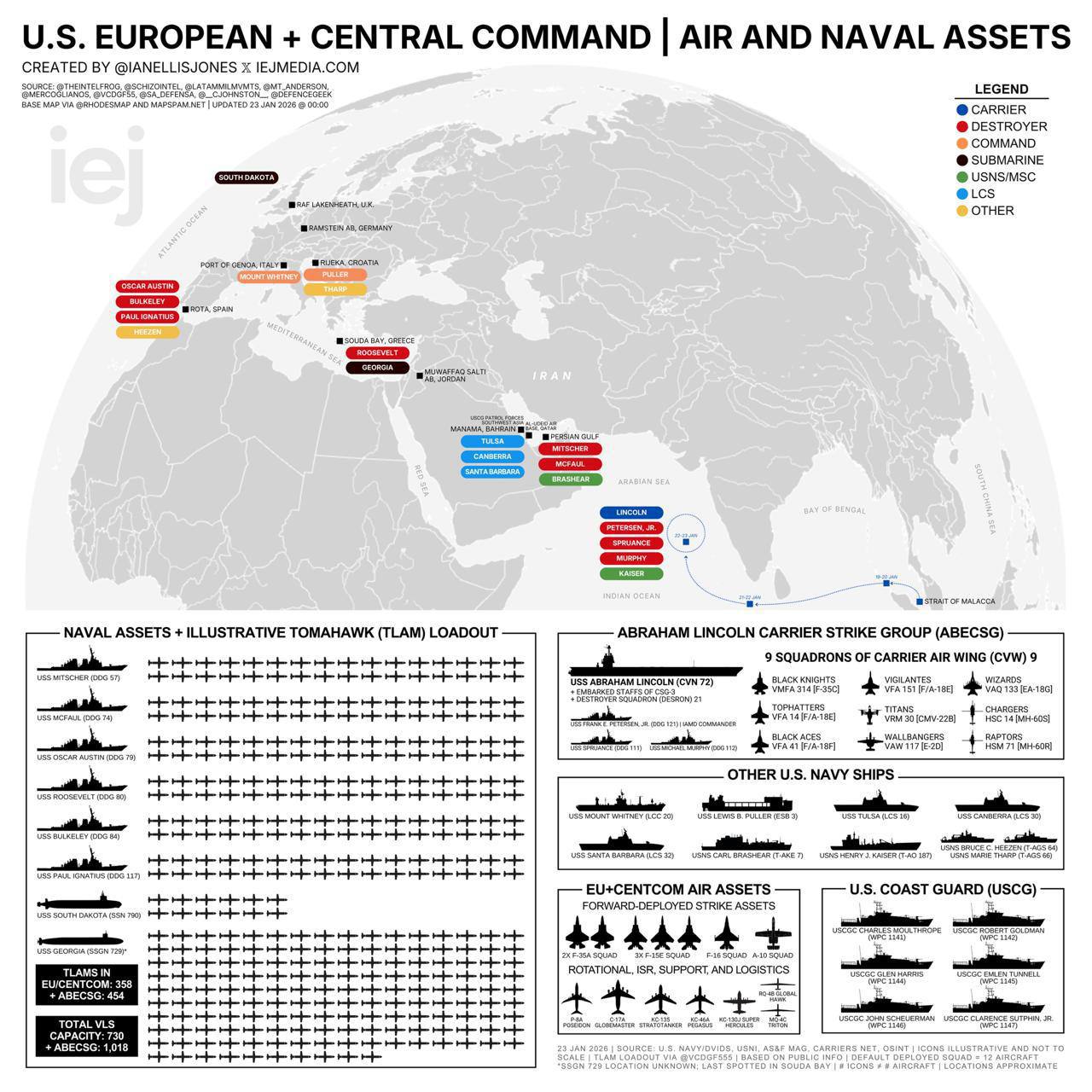 Юрий Котенок: Инфографика по силам, развернутым США для возможной атаки по Ирану