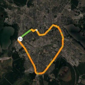 Маршрут любви: екатеринбурженка пробежала 25,5 км за три часа, нарисовав огромную валентинку в виде сердца на карте