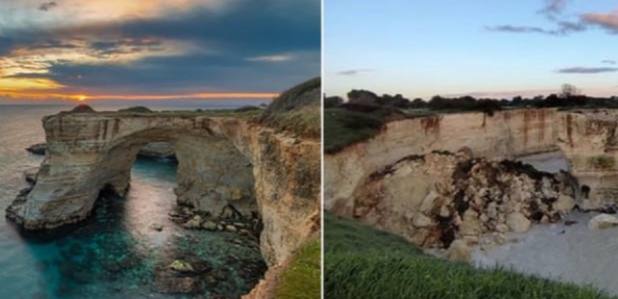 Итальянский символ любви «Арка влюбленных» не пережил шторм на юге Италии Итальянский символ любви «Арка влюбленных» не пережил шторм на юге Италии