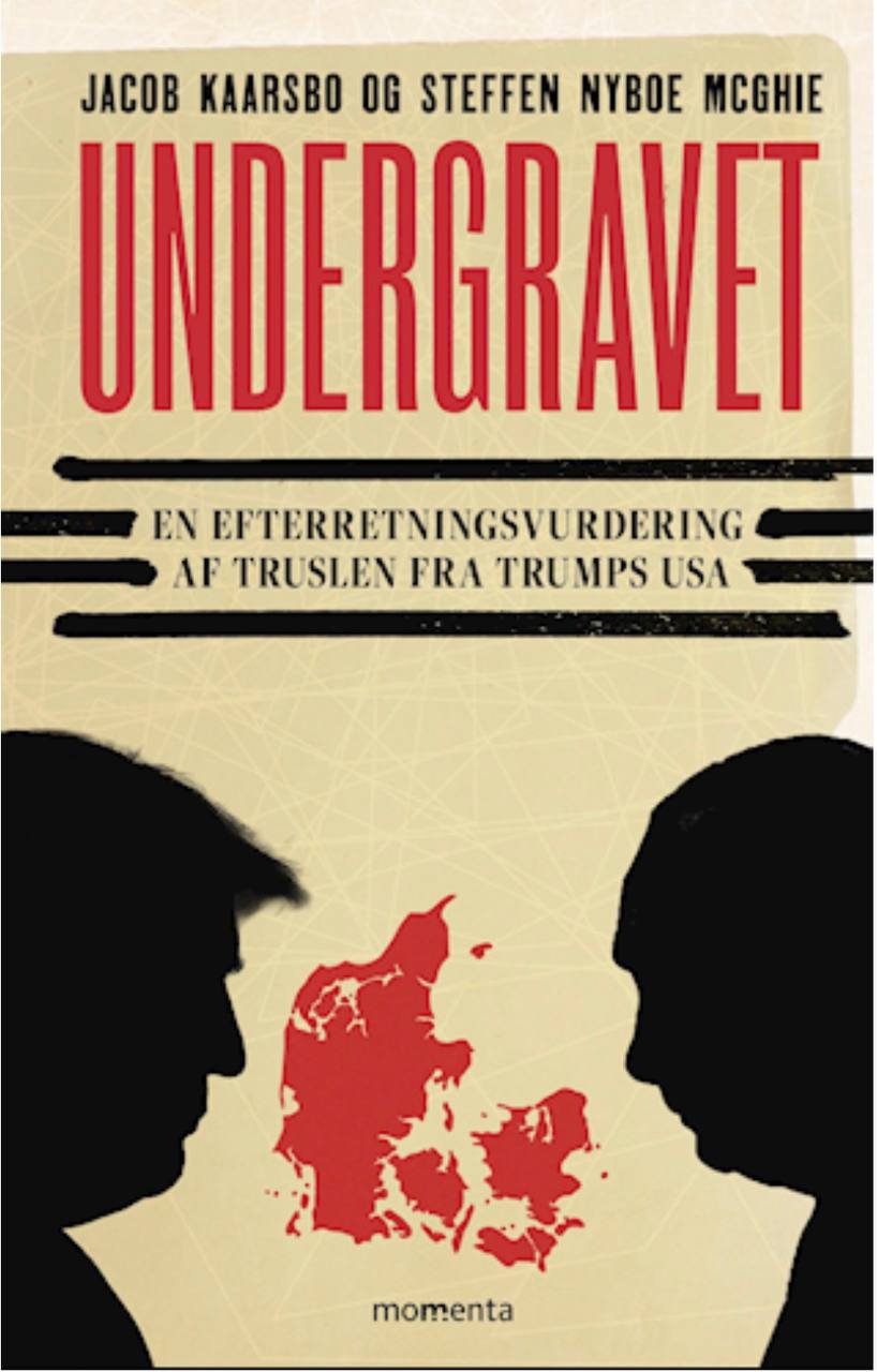 «Подрывник». Посмотрите, какая замечательная книга выходит сейчас в Дании! Одна обложка чего стоит! Две зловещие тени, а посередке - бедная несчастная Дания! Видимо, вожделенная цель для всех злодеев мира!