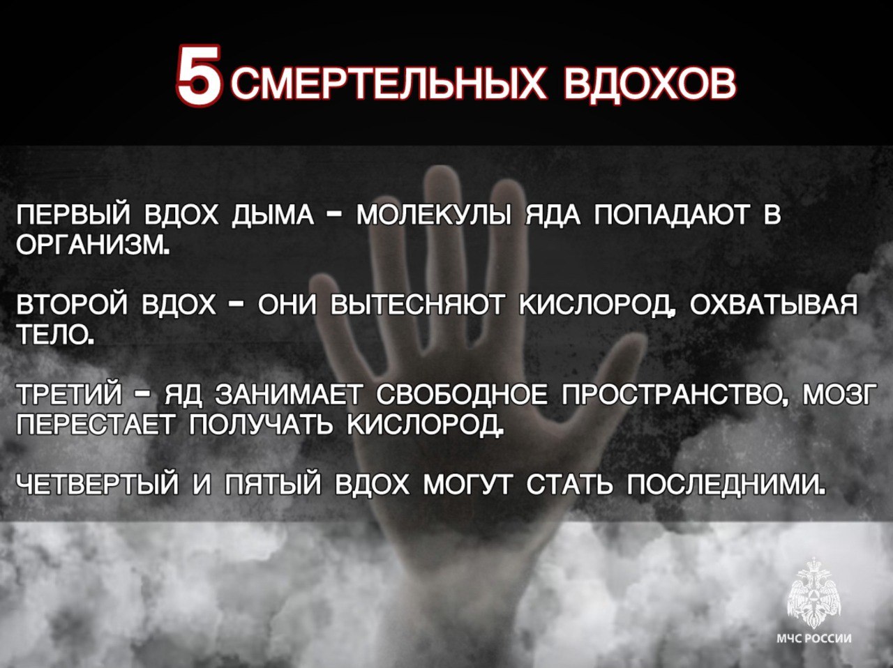 Опасность не только в огне, но и в дыме