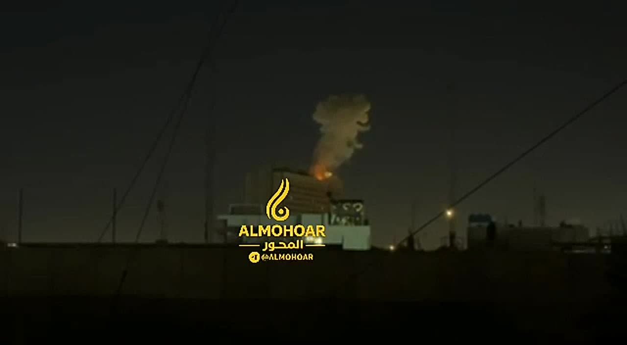 Момент прилёта иранского бпла по отелю Рашид в центре Багдада